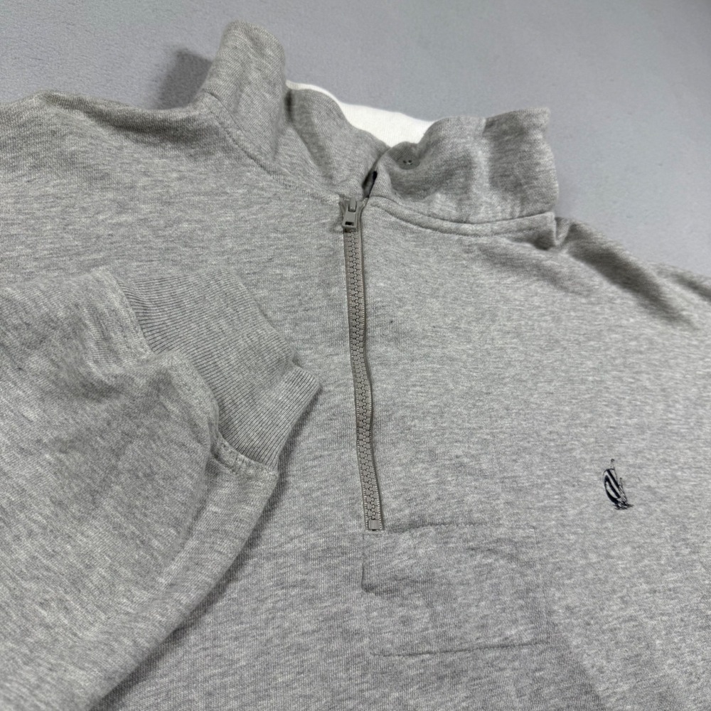 Nautica Mens XXL Heather Gray Quarter Zip Pullover Sweatshirt Cotton Long Sleeve
